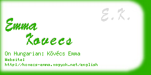 emma kovecs business card