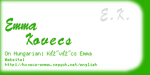 emma kovecs business card